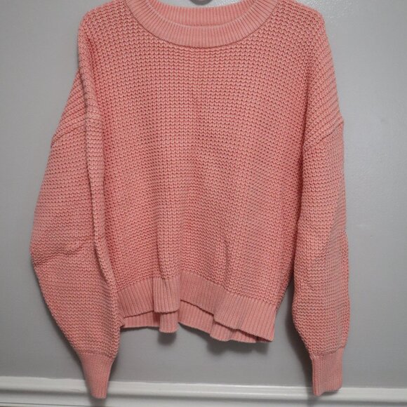 Old Navy Acid-Wash Shaker-Stitch Sweater in Sugar Coral - Picture 3 of 7